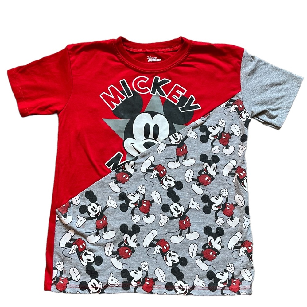 Disney Junior’s kids size 5/6 Mickey Mouse red grey T-shirt